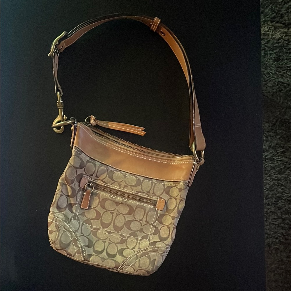 Coach Brown Crossbody Bag with Signature Canvas